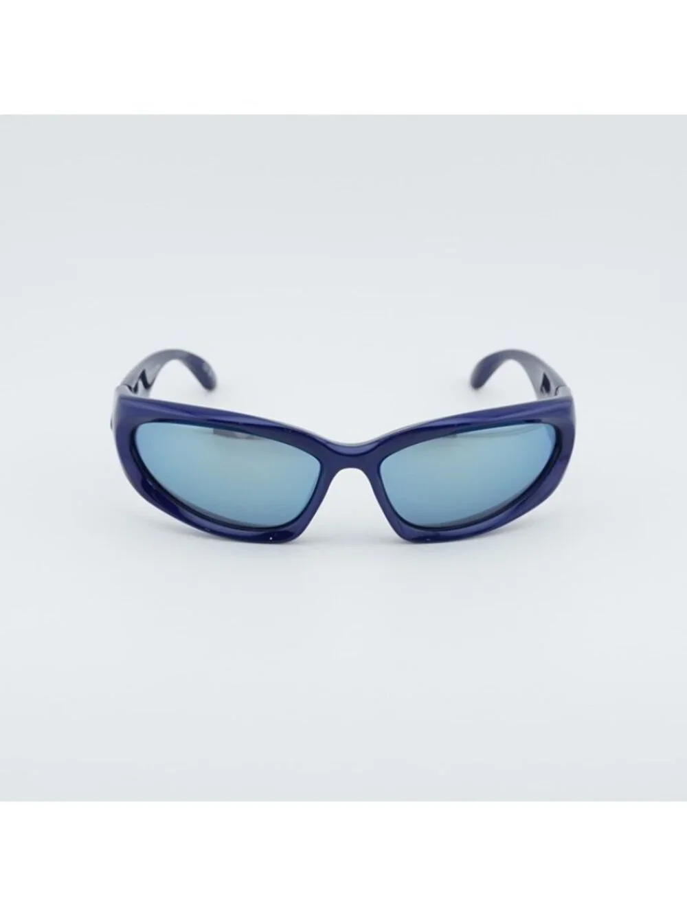 Balenciaga BB0157S 009 Sport Sunglasses Blue Geometric Frame, Blue Lenses - Picture 7 of 11